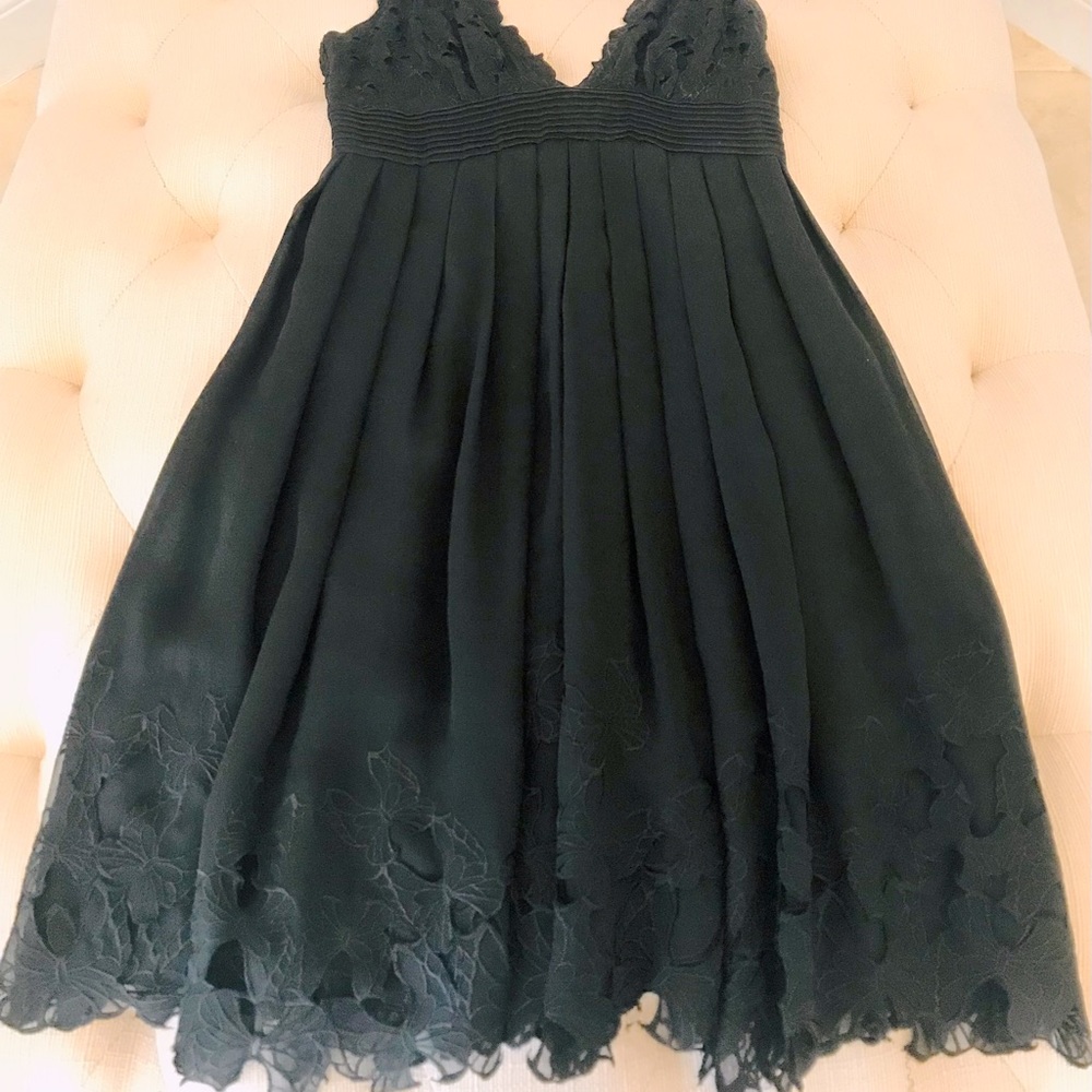 Catherine Malandrino Black Silk Knee-length Dress